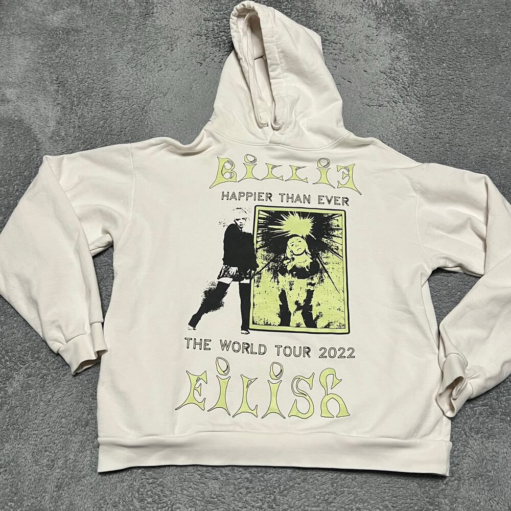 Billie Eilish Hoodie Adult Small Happier Than Ever World Tour 2022 Graphic Y2K
